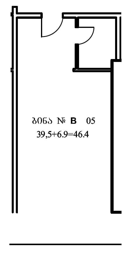 სტუდიო, 46.4 მ², 13 სართული, Ande Metropolis ბათუმში