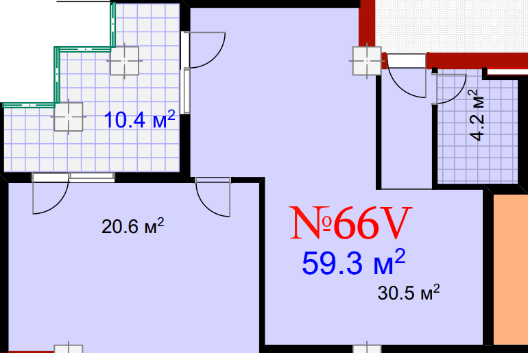 1-bedroom apartment, 69.7 m², 20 floor in "Mardi City Center"