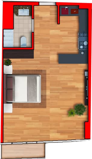 Студия, 42.17 м², 8 этаж в ЖК "Batumi View"