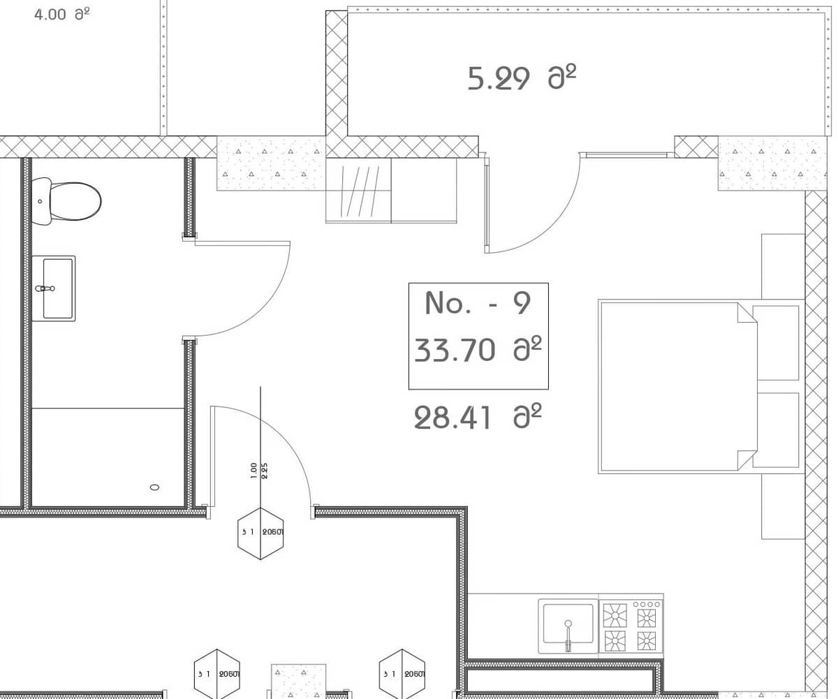 studio, 33.7 m², 15 floor, Mardi Aquapark Wellness Resort in Batumi