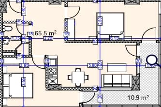 2-bedroom apartment, 76.4 m², 13 floor in "Modern Ultra"