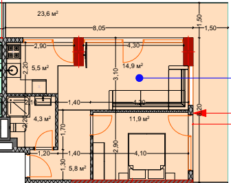 2-bedroom apartment, 67.5 m², 6 floor in "Lagoon Resort"