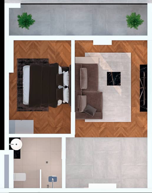 1-bedroom apartment, 47.3 m², 20 floor, Portline by Gumbati in Batumi