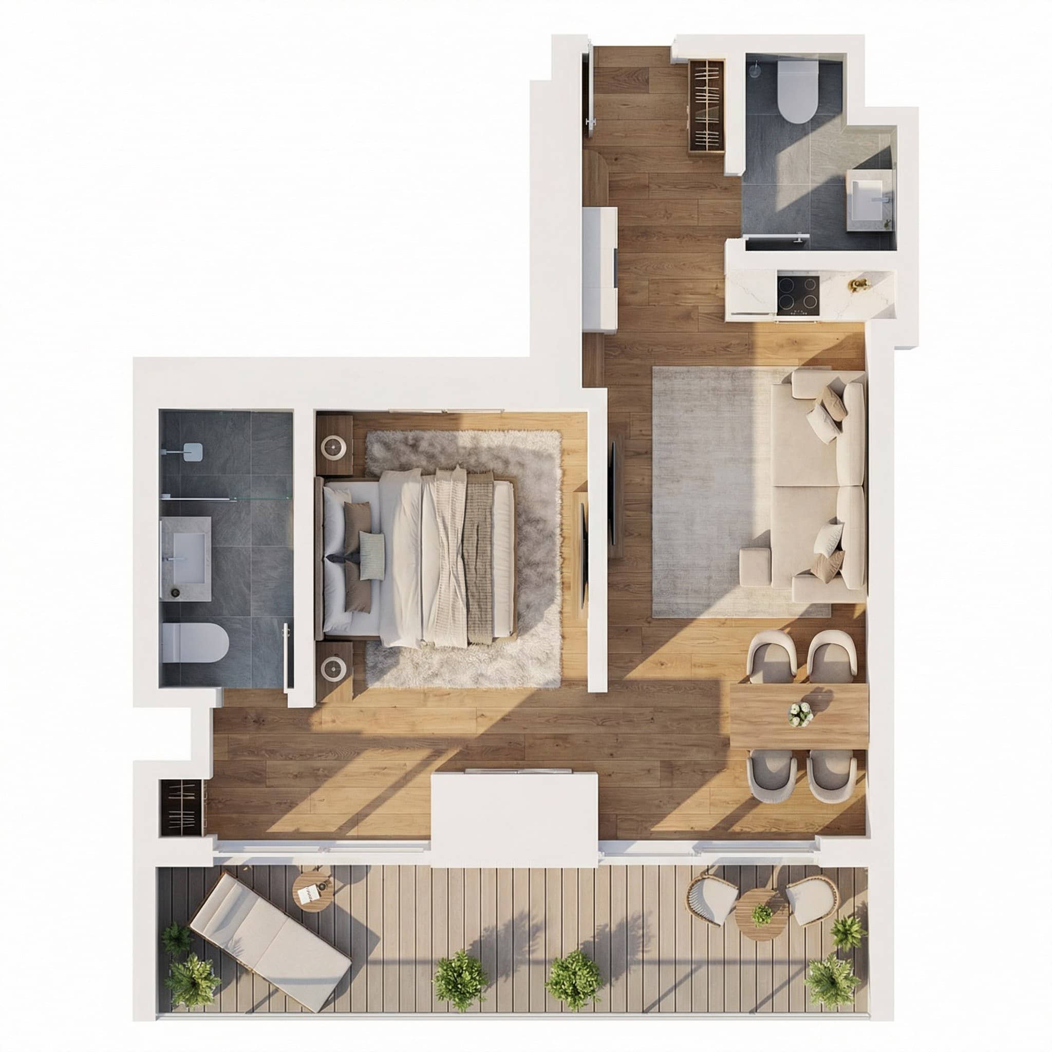 სტუდიო, 49.5 მ², 18 სართული "Pontus Rotana Resort & Spa Gonio"-ში