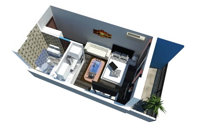 studio, 28.1 m², 9 floor, Green House in Batumi