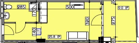 studio, 34.8 m², 7 floor in "Swiss village"