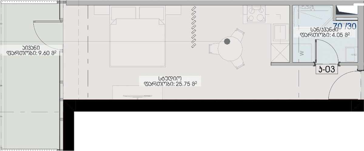 Студия, 39.4 м², 27 этаж в ЖК "Geuz Towers"