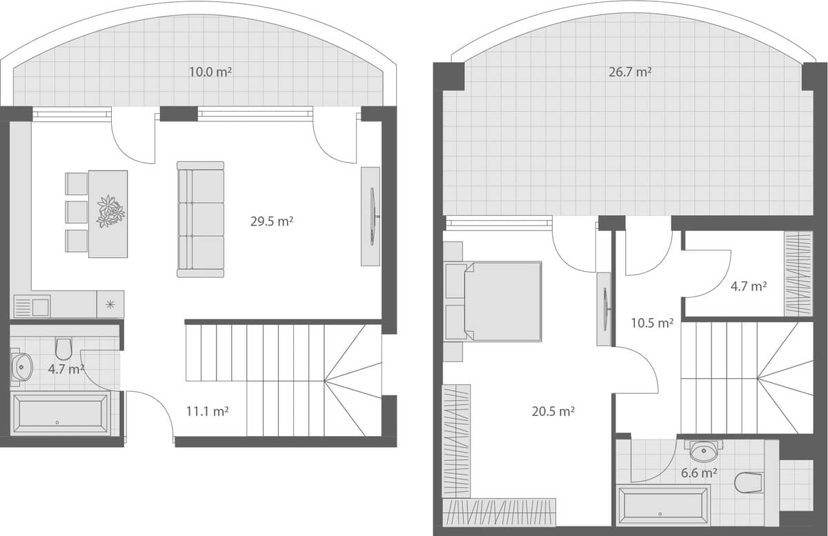 2-bedroom apartment, 124.3 m², 4 floor, Wyndham Grand Family Club in Batumi