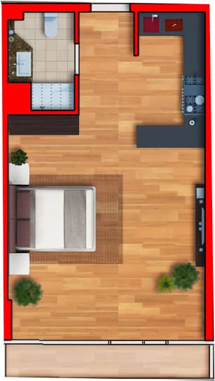 studio, 44.89 m², 11 floor in "Batumi View"