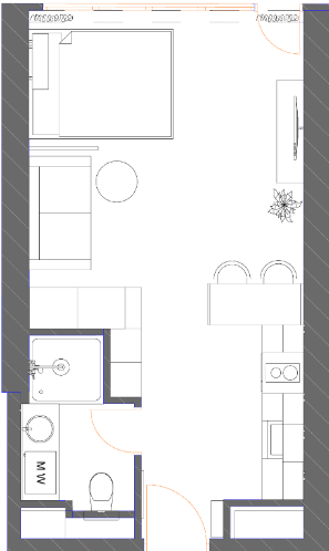 studio, 34.88 m², 35 floor in "7th Heaven Residence"