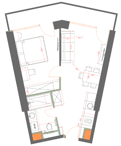 1-bedroom apartment, 49.63 m², 29 floor in "7th Heaven Residence"