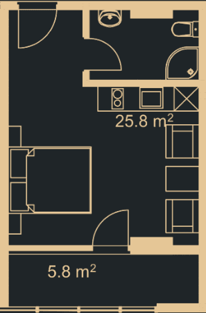 1-комнатная квартира, 56.1 м², 11 этаж в ЖК "Green Side Gonio"
