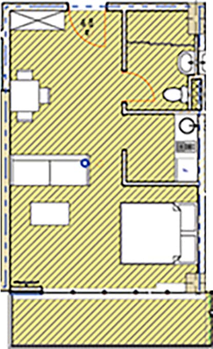 单间，41.7 m²，5 层，位于“Citron Residence Chakvi”