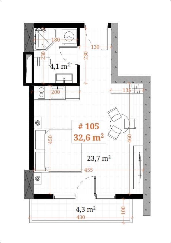 Студия, 32.6 м², 16 этаж в ЖК "White Sails"