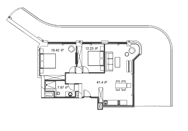 2-комнатная квартира, 159.3 м², 10 этаж в ЖК "Next Collection"