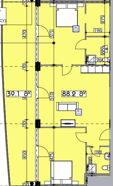 2-bedroom apartment, 127.3 m², 11 floor in "Swiss village"