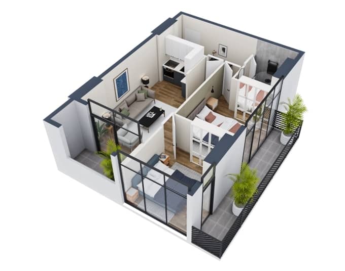 3-комнатная квартира, 65.39 м², 19 этаж в ЖК "La Batumi Familia"