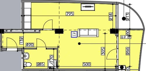 studio, 57.6 m², 7 floor in "Swiss village"