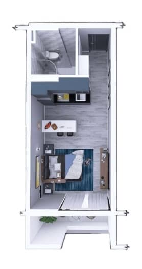 studio, 33.5 m², 11 floor in "Dream Residence Chakvi"