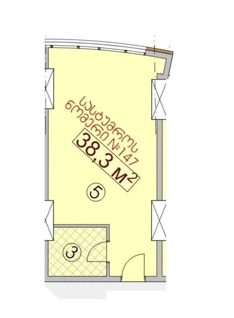 studio, 38.3 m², 31 floor, Dar Tower in Batumi