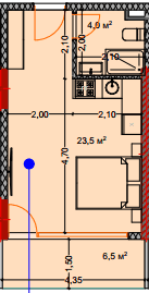 studio, 35.1 m², 7 floor, Lagoon Resort in Batumi