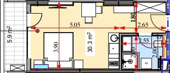 Студия, 36.3 м², 21 этаж в ЖК "Real Palace Blue"