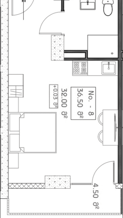 studio, 36.5 m², 7 floor in "Mardi Aquapark Wellness Resort"