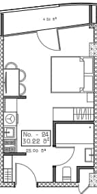 Студия, 30.22 м², 6 этаж в ЖК "Mardi Hills"