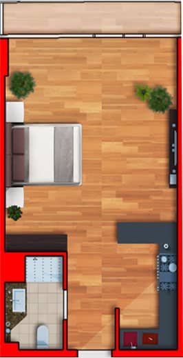 Студия, 42.44 м², 9 этаж в ЖК "Batumi View"