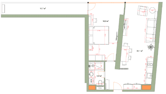1-bedroom apartment, 70.16 m², 27 floor, 7th Heaven Residence in Batumi