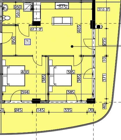 2-bedroom apartment, 104.3 m², 3 floor in "Swiss village"