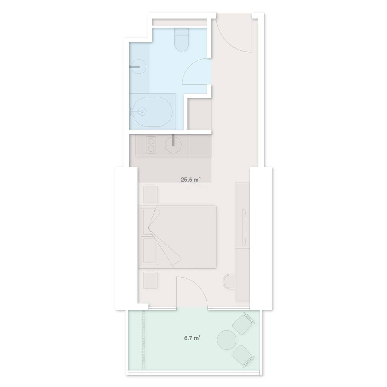 Студия, 32.3 м², 3 этаж в ЖК "SportCity"