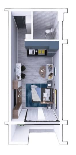 studio, 33.6 m², 10 floor in "Dream Residence Chakvi"