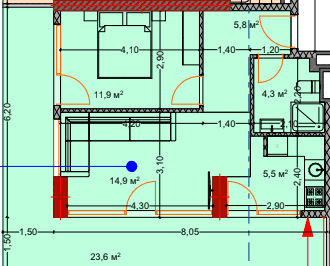 两居室公寓，67.5 m²，5 层，位于“Lagoon Resort”