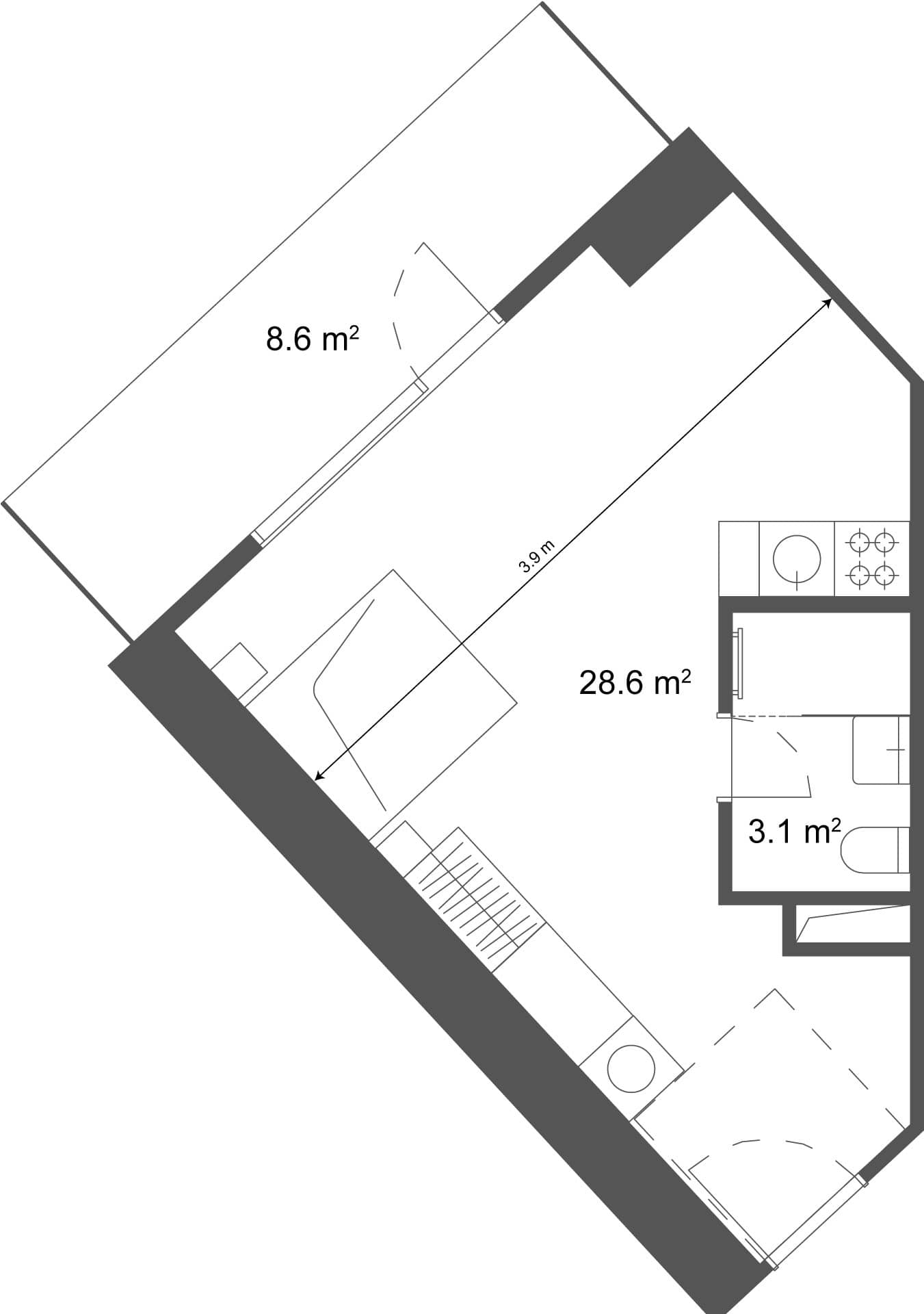 studio, 37.2 m², 24 floor, Ramada Residences in Batumi