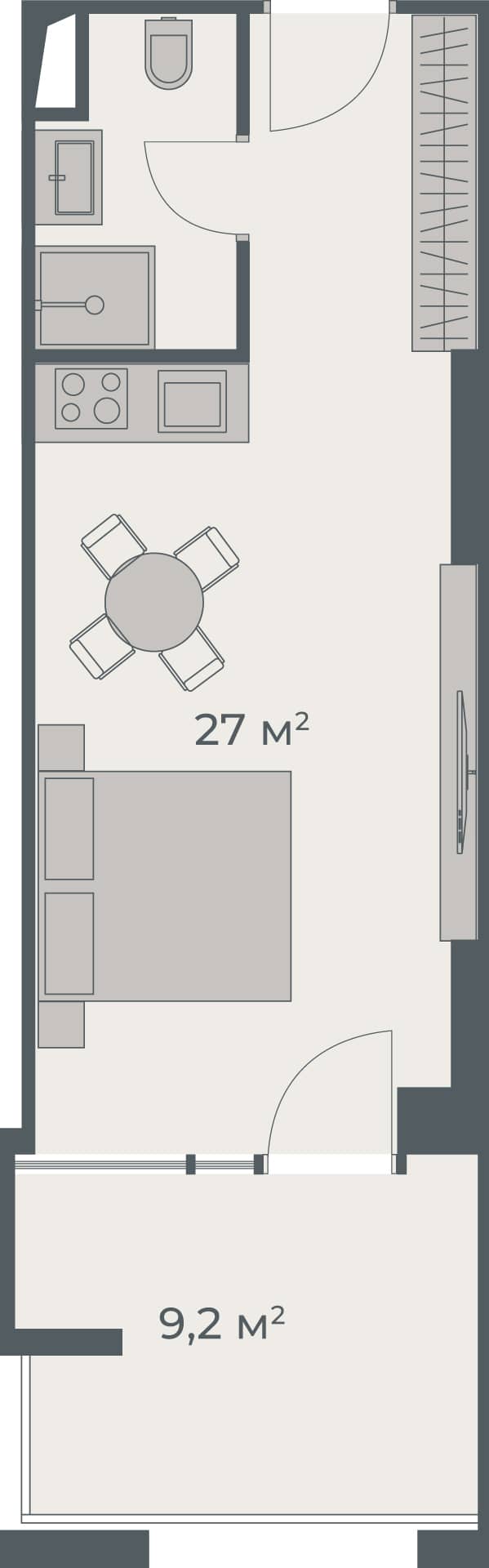 单间，36.2 m²，28 层，位于“One”