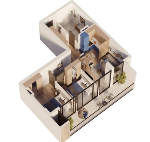 3-bedroom apartment, 63.4 m², 10 floor, Sea Hills in Batumi