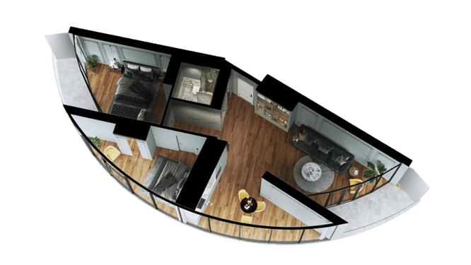 2-комнатная квартира, 78.9 м², 36 этаж в ЖК "Panorama"