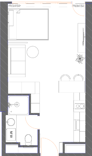 studio, 34.88 m², 34 floor in "7th Heaven Residence"