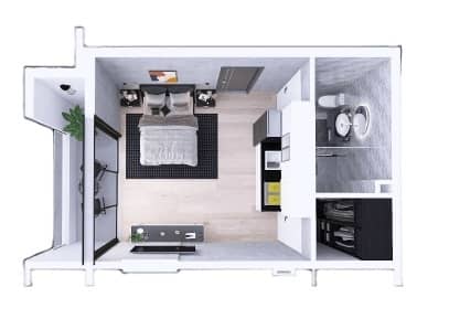 studio, 34 m², 11 floor in "Dream Residence Chakvi"