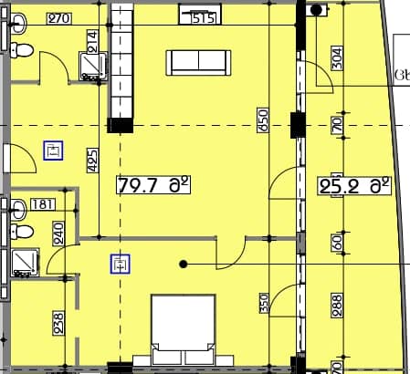 1-bedroom apartment, 104.9 m², 11 floor in "Swiss village"