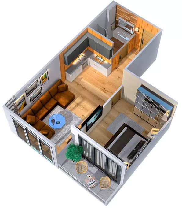 2-bedroom apartment, 42.8 m², 24 floor in "Accent"