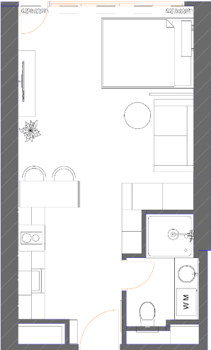 studio, 34.87 m², 35 floor, 7th Heaven Residence in Batumi