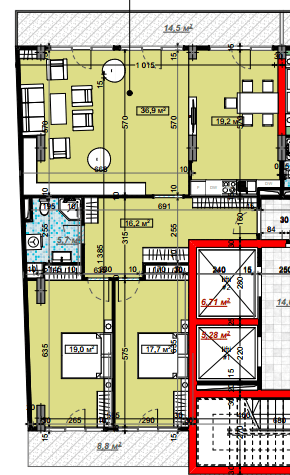 4-bedroom apartment, 141.4 m², 16 floor in "Bi Residence"