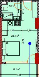 studio, 33.3 m², 7 floor, Lagoon Resort in Batumi