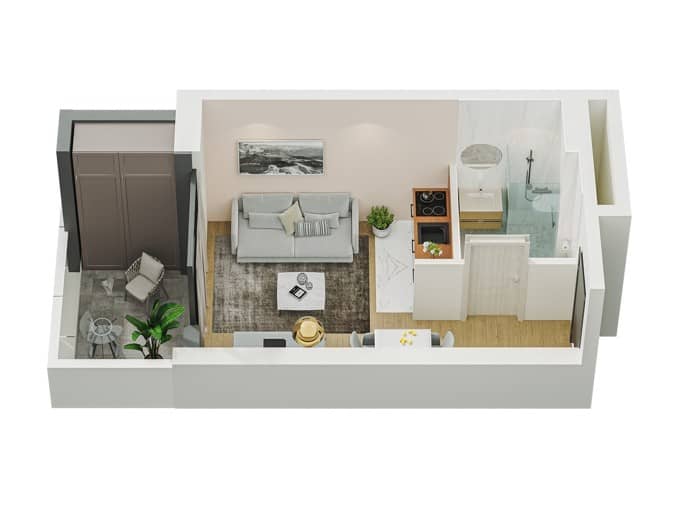 studio, 24.3 m², 23 floor, Arcon Batumi Residence in Batumi