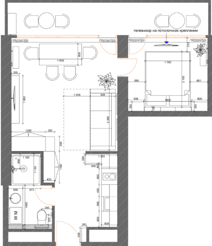 1-bedroom apartment, 48.46 m², 28 floor, 7th Heaven Residence in Batumi