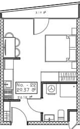 Студия, 29.37 м², 6 этаж в ЖК "Mardi Hills"