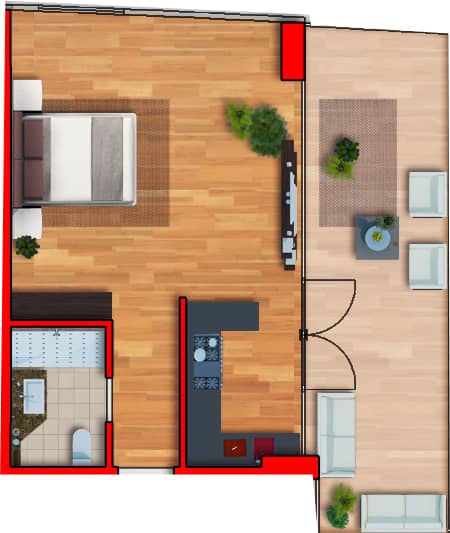 studio, 61.88 m², 10 floor in "Batumi View"