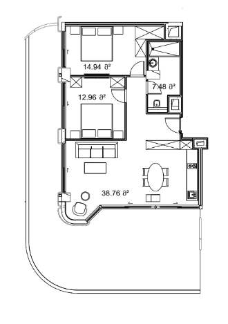 2-bedroom apartment, 141.59 m², 12 floor, Next Collection in Batumi